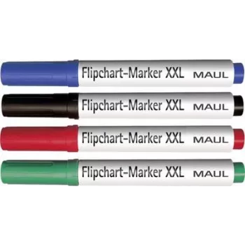 MAUL komplet markerjev za flipchart, klinasta konica 3,0-6,5 mm, 4 različne barve