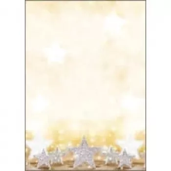 Sigel papir z božičnim motivom bleščeče zvezde - A4 (210 x 297 mm) - 90 g/m² - 100 listov (DP029)