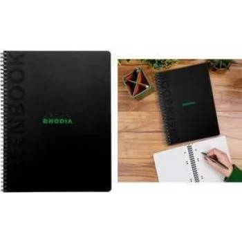 Rhodia Greenbook College zvezek A5+ s karo vzorcem, črn 119924C