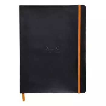 RHODIA RHODIARAMA zvezek B5, črtast, črn, umetno usnje, 80 listov 117502C