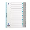 Oxford A4 plastični register, 12-delni, oštevilčen 1-12, siv, PP 0,12 mm, euro luknjanje 400033989