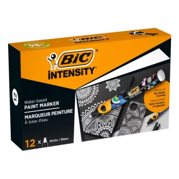 Trajni marker BIC Intensity, bel, okrogla konica, 1,5-2,3 mm, 1 kos, 98 % recikliran 5274251