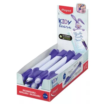 Maped KIDY Learn izbrisljiv roller zajec 0,7 mm moder, 12 kosov, razstavna škatla 229601