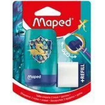 Maped Dragon šilček in radirka - dvojna posodica za šiljenje z vgrajeno radirko, 1 kos (049224)