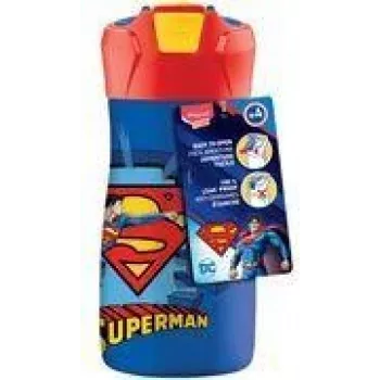 Steklenička za pijačo Maped PICNIK Superman iz nerjavnega jekla 0,43 L, modro-rdeča, s slamico 871233