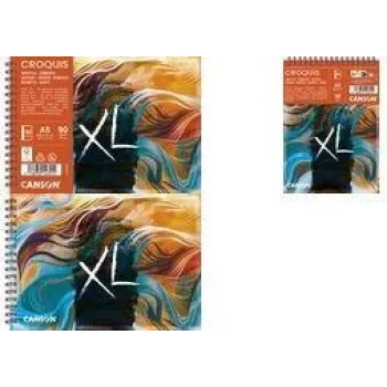 Canson XL Skizze Waves A5 skicirka, 90 g/m², 80 listov, spiralna vezava, trdna hrbtna stran C507803000