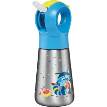 Maped PICNIK izolacijska steklenica z motivom rakuna, 350 ml nerjavno jeklo s slamico 873001