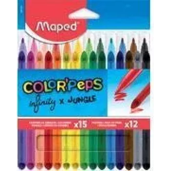 Maped INFINITY & COLOR'PEPS kombinirani likovni set, 27 kosov, mešane barve, kartonska škatla 984744
