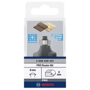 Bosch Expert for Wood rezkar za zaobljanje robov, steblo 8 mm, R1 8 mm, dolžina rezanja 15,5 mm, skupna dolžina 53 mm 2608628341
