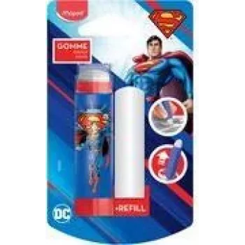 Maped Superman plastična radirka z nadomestnim vložkom, vrtljiva v stilu šminke, blister pakiranje 152033