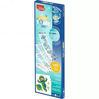Maped Creativ LUMI BOARD Space nadomestno pakiranje – 35 prozornih in tematskih listov za LED svetlobne mize 907097