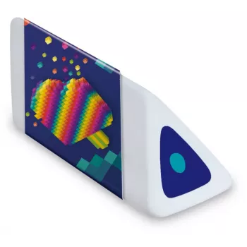 Maped Pyramide PIXEL PARTY plastična radirka, bela, brez ftalatov in PVC, trikotni prerez, stojalo z 24 kosi 119523
