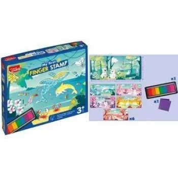 Maped Creativ My First set za odtiskovanje s prsti, 8 delov, blazinica s 7 barvami za prste, od 3 let 906903