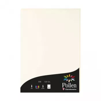 Clairefontaine Pollen A4 naravno bel 120g/m² papir – 25 listov 56000C