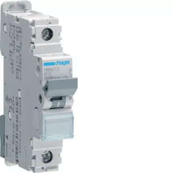 Hager NBN113 1-polni odklopnik z B-karakteristiko 13A 10kA (MCB), 1 modul