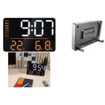 UNILUX NUMI večfunkcijska digitalna LED stenska ura, črna z daljinskim upravljalnikom, 10-stopenjsko zatemnjevanje, alarm 400202319