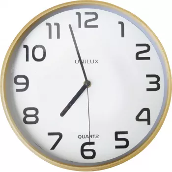 UNILUX Baltic lesena stenska ura 300 mm rjava črna številke kremen 400094591