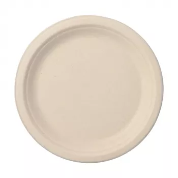 PAPSTAR Pure krožnik iz sladkornega trsa, okrogel, 230 mm, 50 kosov, kompostljiv, primeren za mikrovalovno pečico 89866