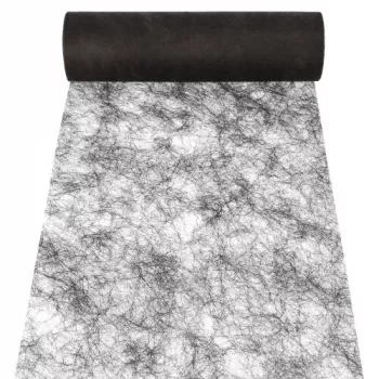 PAPSTAR Sizoflor dekorativni namizni trak, 25 m x 30 cm, vodoodporen, 75 % poliester / 25 % poliamid, črn (37060)