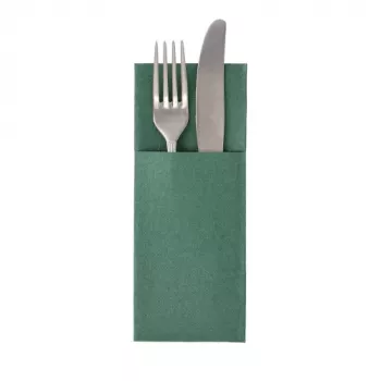 PAPSTAR ROYAL Collection žep za prtičke, temno zelena, tkanini podoben premium tissue, vnaprej prepognjen z žepom za pribor, 40 x 40 cm, 50 kosov 37334