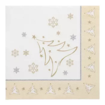 PAPSTAR X-Mas Elegance Gold božični prtički, tissue, 4-slojni, 1/4 prepogib, 400 x 400 mm, 1 kos (87104)
