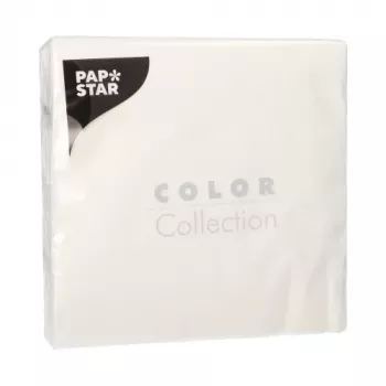 PAPSTAR prtički za kosilo, 330 x 330 mm, 1-slojni, beli, 1/4 prepogib, tissue, reliefni - 1 paket (12300)
