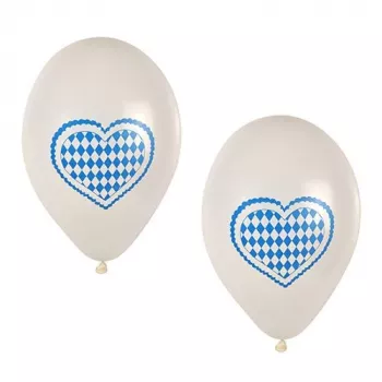 PAPSTAR bavarski modro-beli balon iz lateksa, premer 250 mm, 1 kos 81949