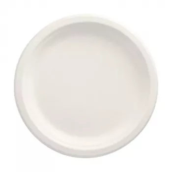 PAPSTAR pure krožnik iz sladkornega trsa, okrogel, 230 mm, 12 kosov, kompostljiv, primeren za mikrovalovno pečico 89748