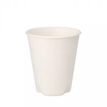 PAPSTAR pure kozarec za pitje iz sladkornega trsa 0,2 L, bel, 12 kosov, kompostljiv in primeren za mikrovalovno pečico 89853