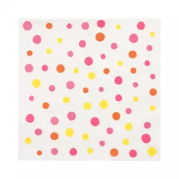 PAPSTAR Colorful Dots papirnate prtičke, 330 x 330 mm, roza, 3-slojne, 1/4 pregib, 20 prtičkov 88346
