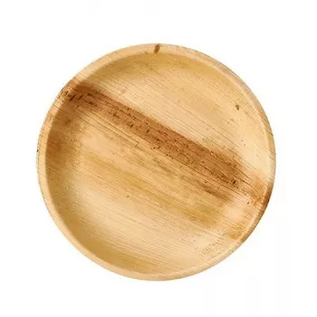 Papstar pure 87960 krožnik iz palmovih listov, okrogel, 23 cm, rjav, 25 kosov