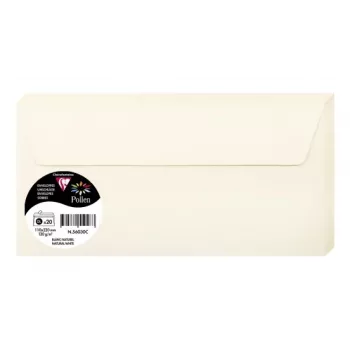 Pollen by Clairefontaine ovojnica DL, naravno bela 120 g/m², 110 x 220 mm, pH-nevtralna, brez kislin, 1 kos (56030C)