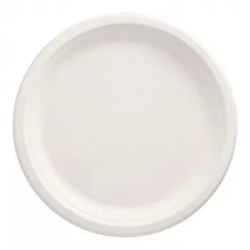 PAPSTAR pure krožnik iz sladkornega trsa, okrogel, 260 mm, 50 kosov, kompostljiv, primeren za mikrovalovno pečico (89738)