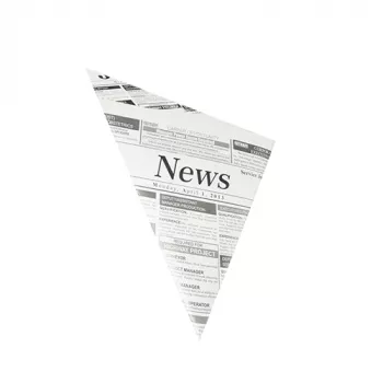 PAPSTAR koničasta vrečka časopisni papir, 270 x 190 x 190 mm, nadomestek pergamenta, 40 g/m², prostornina 125 g, 1 kos 86053