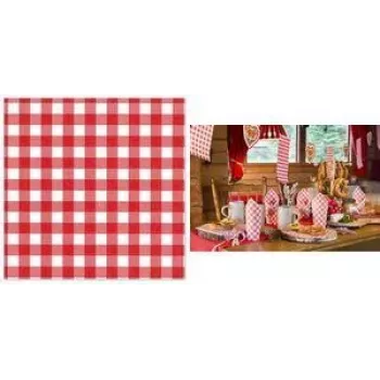 PAPSTAR Vichy karo rdeče-bele 1-slojne prtičke iz tissue, 330 x 330 mm, 1/4 pregib, 250 na pakiranje 88762