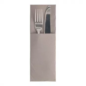 PAPSTAR ROYAL Collection žep za prtičke, siv, 40 x 40 cm, 1-slojni airlaid, vnaprej prepognjen z žepom za pribor, 50 kosov 89417