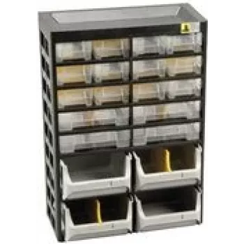 Allit VarioPlus Basic 34 magazin za drobni material, 20 predalov, plastika, siva, 305 x 170 x 435 mm 458160