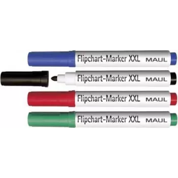 MAUL HEBEL flipchart marker XXL okrogla konica sortirane barve (paket 4 kosov) 63839-99
