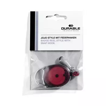 DURABLE Jojo STYLE držalo za izkaznico z vzmetnim kavljem 832703, rdeče