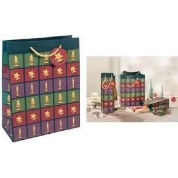 SIGEL božična darilna vrečka v stilu izreza, majhna, papir 157 g/m², mat, 1 kos (GT047)