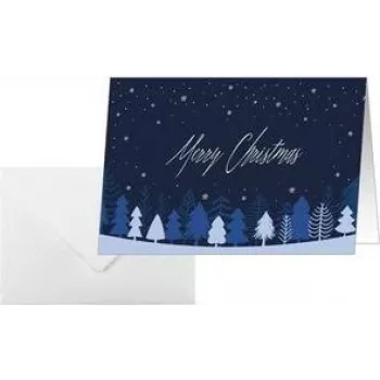SIGEL DS635 božična voščilnica Snowflake Serenity A6 ležeče (A5) za brizgalni/laserski/kopirni tiskalnik, bel karton 250 g/m², 1 kos