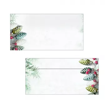 Sigel DU177 Christmas Garland ovojnica DIN long (DL, 110 x 220 mm), brez okna, bela/zelena, 90 g/m², 50 kosov
