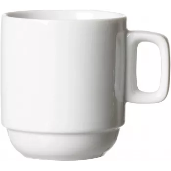 Ritzenhoff & Breker BIANCO bele porcelanaste kavne skodelice, 245 ml, set 6 kosov, zložljive, primerne za pomivalni stroj in mikrovalovno pečico 429848