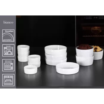 Ritzenhoff & Breker BIANCO set modelčkov za peko, 245 ml, 4-delni, porcelan, bel 431452