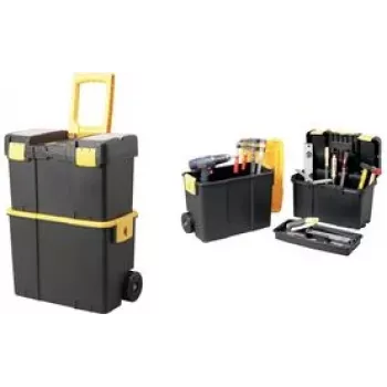 allit McPlus mobilni set orodjarne 24 inch, črno/rumen, 2-delni z kolesi in teleskopskim ročajem 476138
