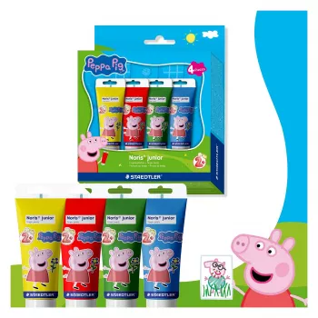 STAEDTLER Noris junior Peppa Pig prstne barve, 4 x 150 ml, od 2 let 8814 L1