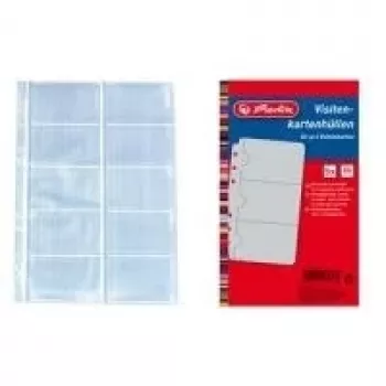HERLITZ žepi za vizitke, DIN A4, 10 predalov na žep, prosojni, 10 kosov 5894209