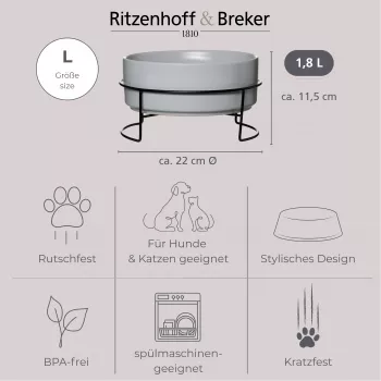 Ritzenhoff & Breker TARO komplet skled 1,8L siva lončevina keramika 450484