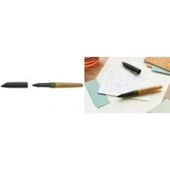 STABILO Grow kemični svinčnik - mahovno zelen/hrastov trup, modro črnilo, Soft Ball, ergonomski plastični oprijem, potisni mehanizem, za ponovno polnjenje 6032/1-41