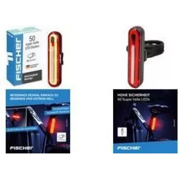 FISCHER FAHRRAD LED zadnja kolesarska luč, polnilna, črna/rdeča 50089:FISCHER